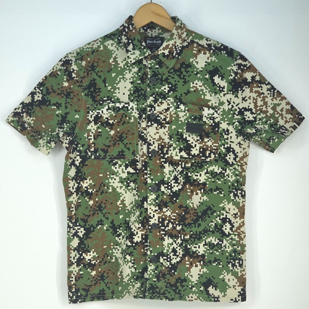 Snoop Dogg Supply Digital Camouflage Button Up Shirt Men Medium Urban Streetwear